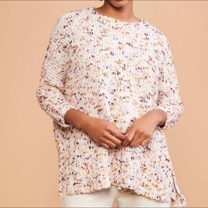 Lou & Grey L/XL Flecked Chenille Poncho Multicolor